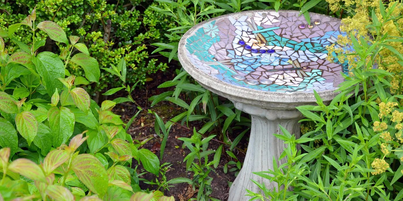 Mosiac birdbath