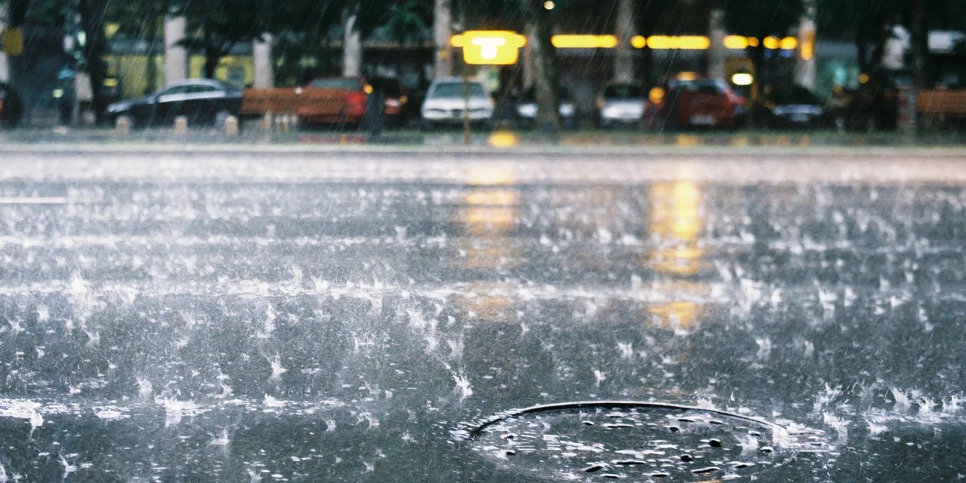 Rainy cityscape
