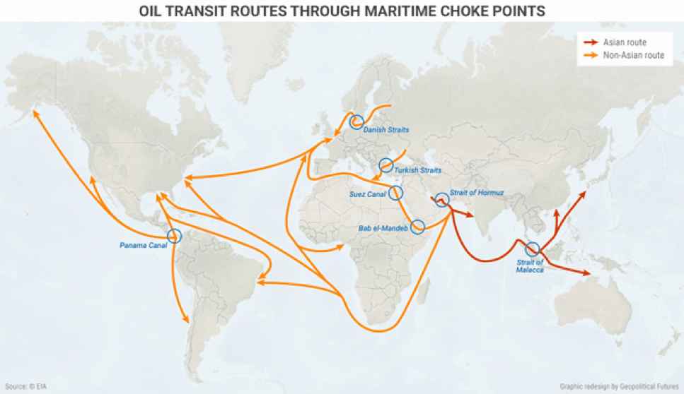 Maps oil trade choke points Person Gulf and East Asia Business Insider