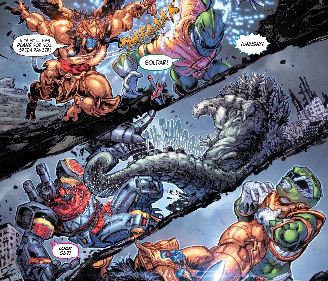 Godzilla vs Mighty Morphin Power Rangers #2 2022 Virgin 1:10.