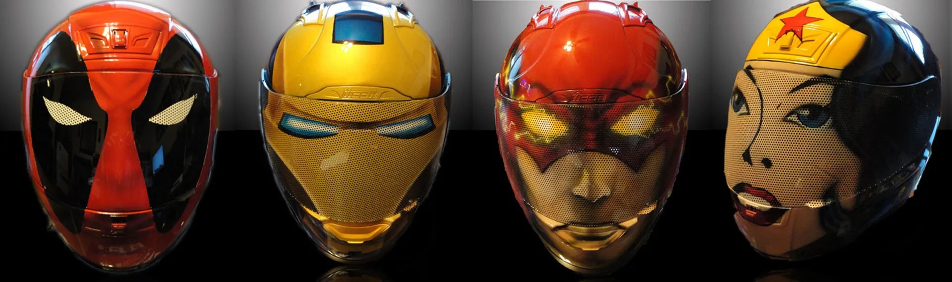 Ride in superhero style with these custom motorcycle helmets