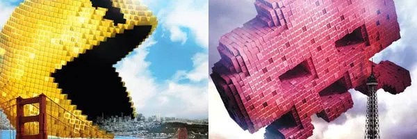 First Pixels Posters Find PacMan, Space Invaders Destroying Cities