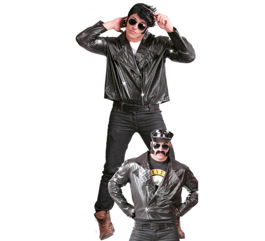 Chaqueta de Motorista o de Rockero negra para hombre