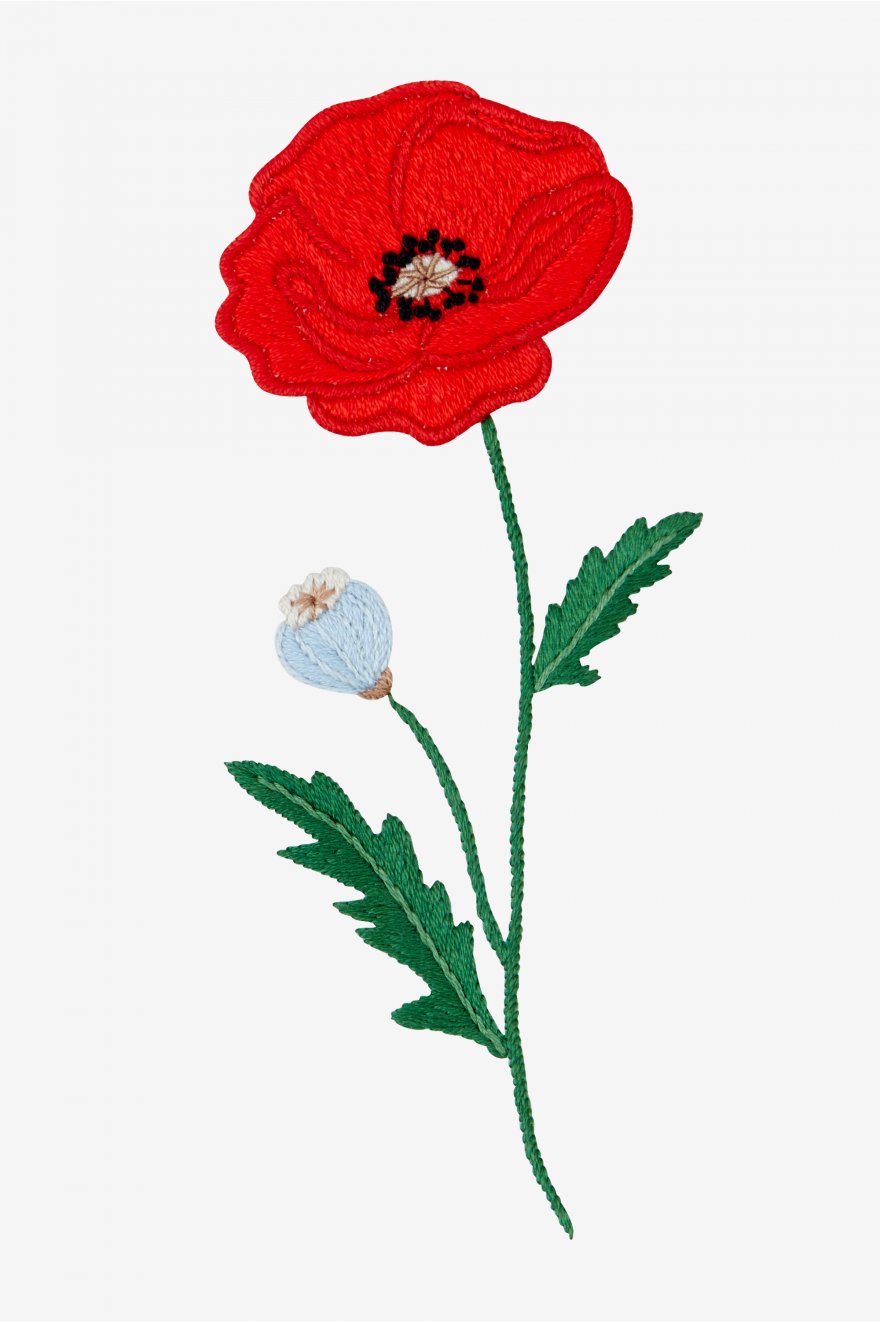 Poppy pattern Free Embroidery Patterns DMC