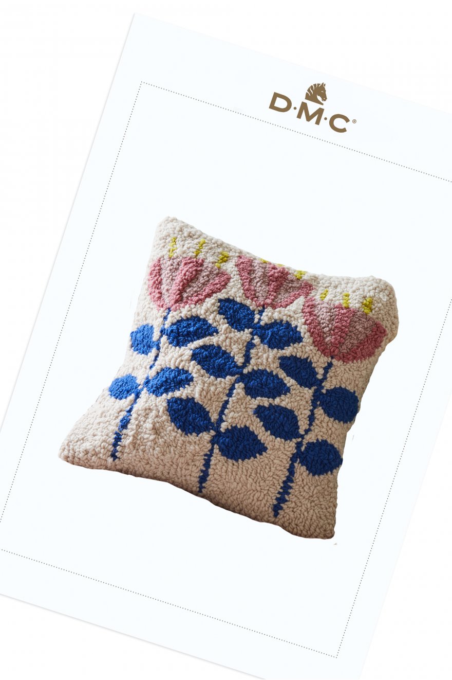 Modèle Coussin carré Punch Needle motif loisirs créatifs Idées