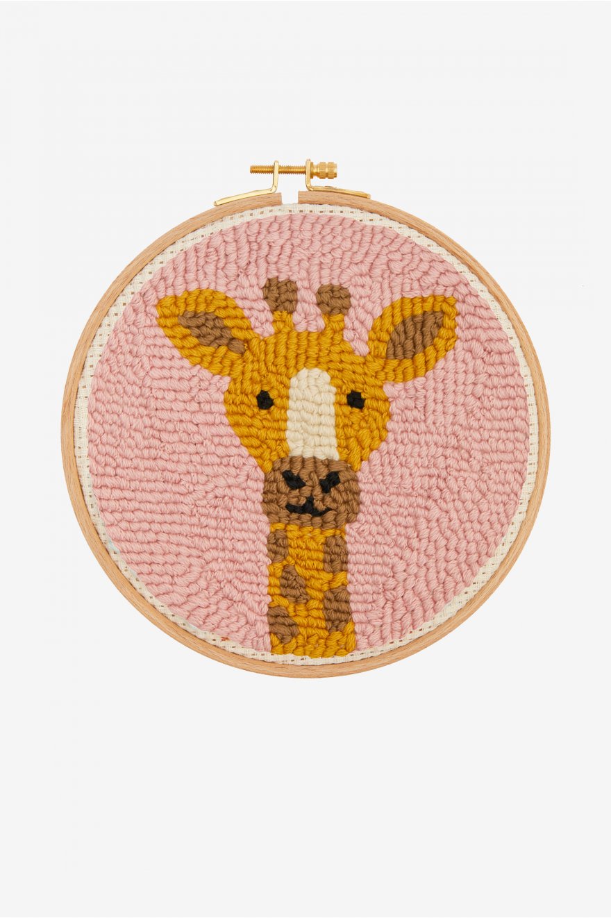 Girafe Motif Punch Needle Idées loisirs créatifs DMC