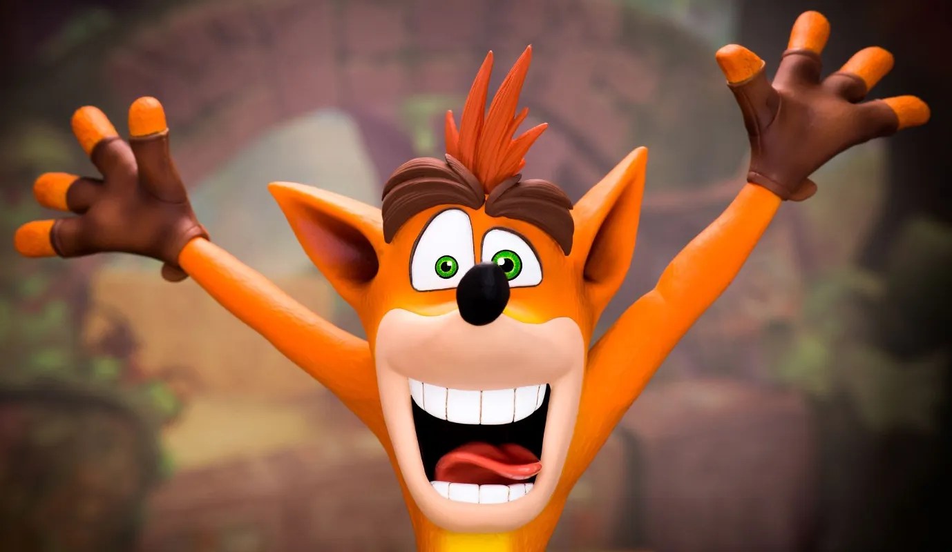 Crash Bandicoot Statue Features the Bandicoot with His Hands in the Air