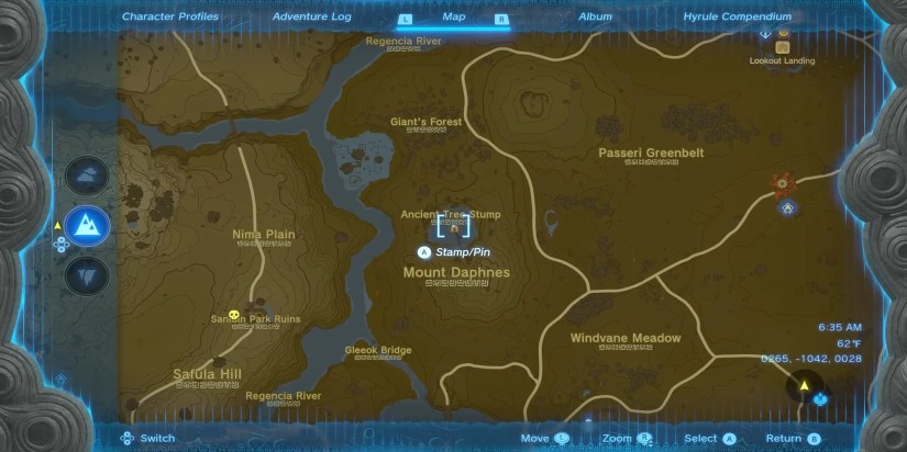 Ancient Tree Stump Location in Tears of the Kingdom