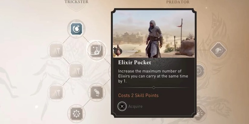 Elixir Pocket Skill showcased in AC Mirage