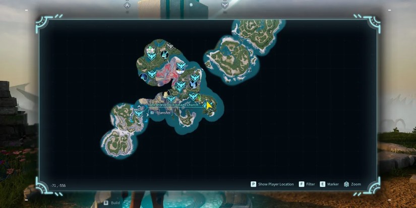 Viewing a map in Palworld