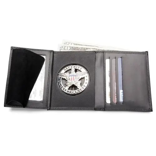 Galls Trifold Leather Badge Traditional Size Wallet