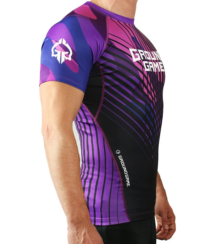 IBJJF Rank Rash Guard for BJJ Purple Purple Men \ Training gear \ Rashguards Sale Ground