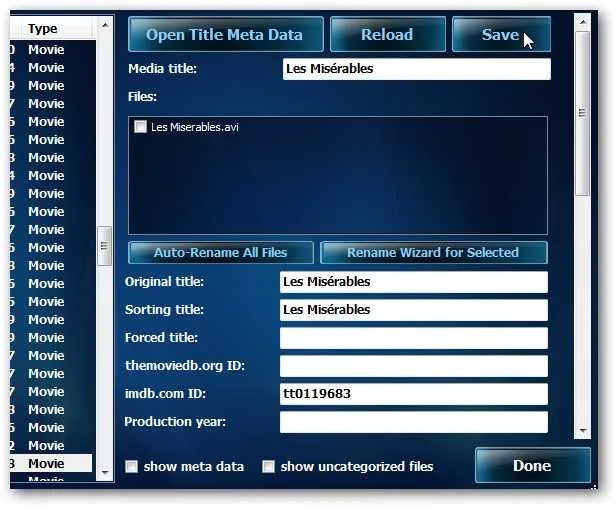 Add Cover Art and Metadata to the Media Center Movie Library with Media