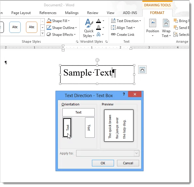 How to Change the Direction of Text in Word 2013