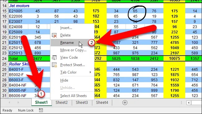 How to Rename Worksheet Tabs in Excel