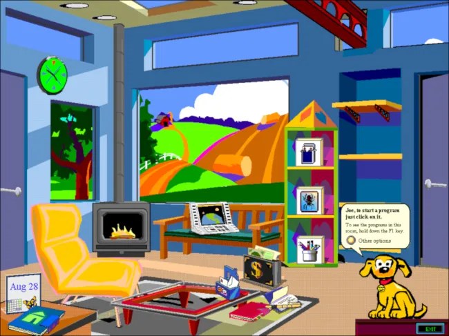 A Microsoft Bob kid&rsquo;s room desktop.