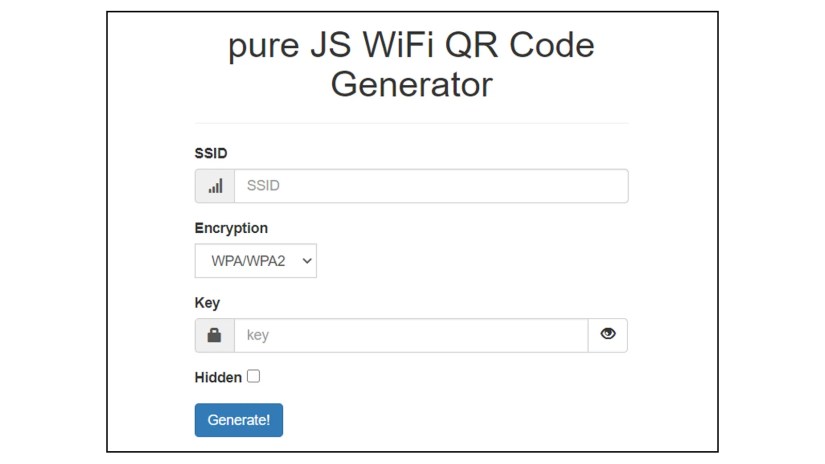 The website for the QiFi QR code generator.