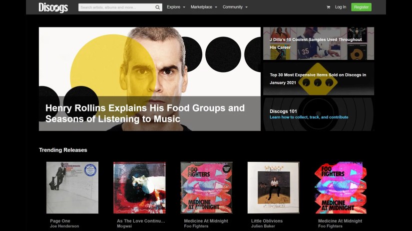 Discogs digital vinyl storefront