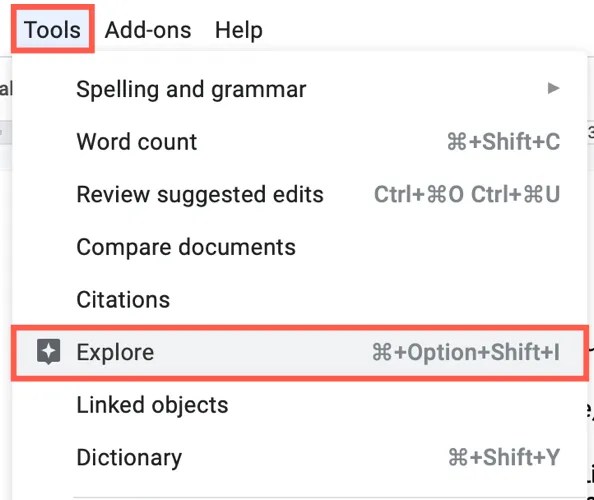 How to Use the Google Docs Explore Feature for Research