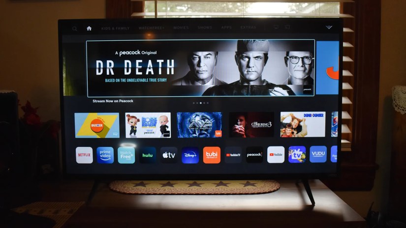 The Vizio TV&rsquo;s SmartCast homescreen.
