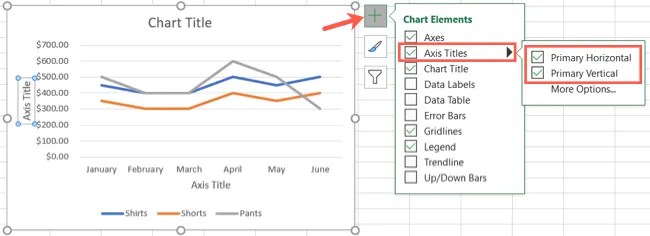 How to Add Axis Titles in a Microsoft Excel Chart