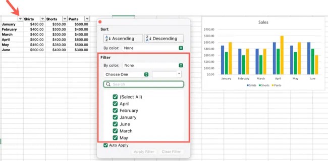 How to Apply a Filter to a Chart in Microsoft Excel