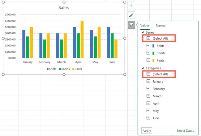 How to Apply a Filter to a Chart in Microsoft Excel