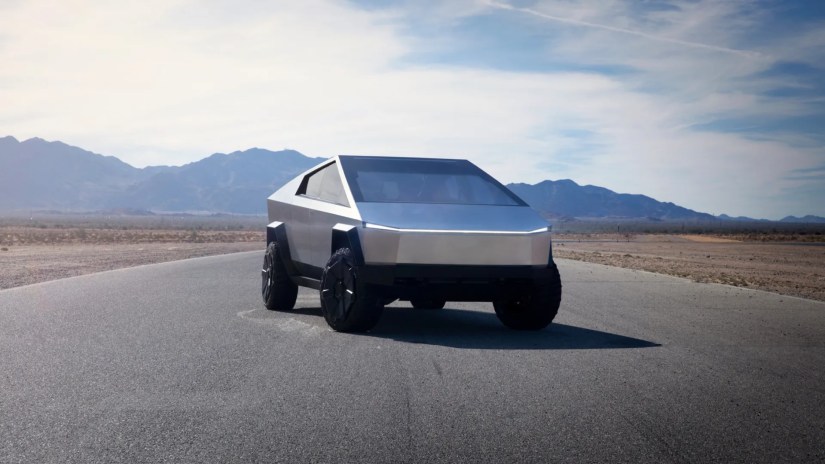 Tesla Cybertruck in the road