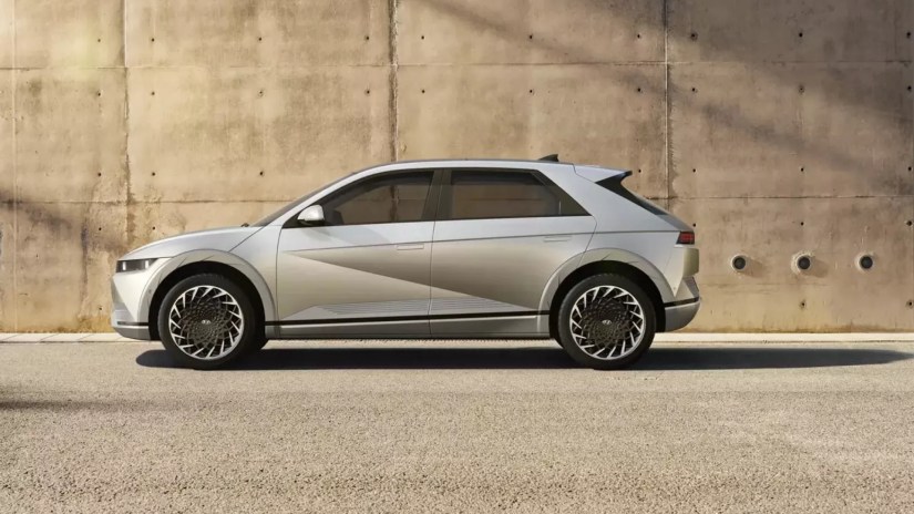 Full view of silver Hyundai Ioniq 5.