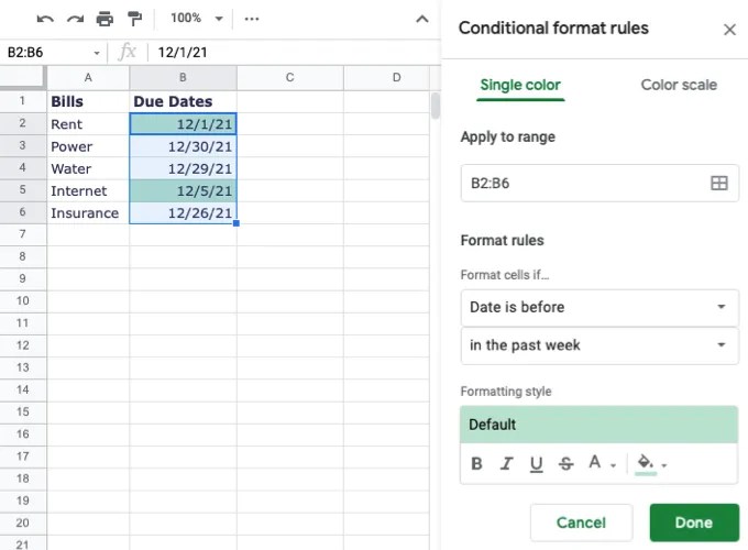 How to Use Conditional Formatting Based on Date in Google Sheets