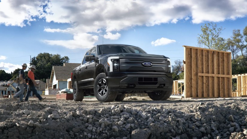 2022 F-150 Lightning Pro pictured on a job site.