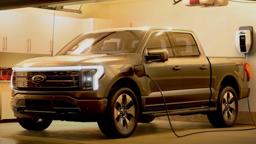 Ford&rsquo;s Charge Station Pro EV Charger powering a home