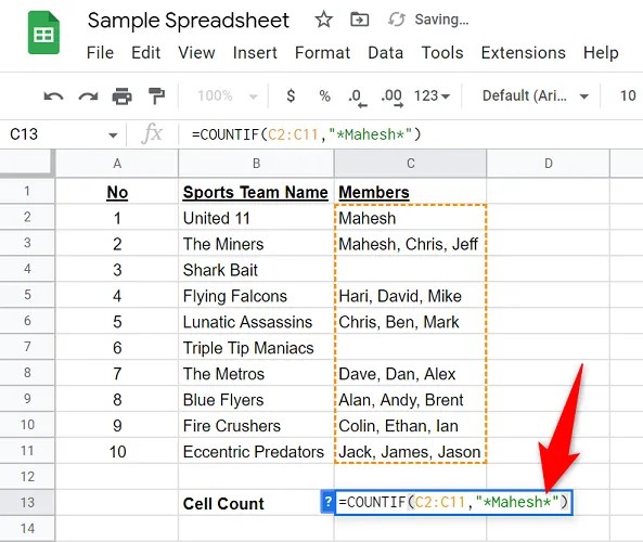 How to Count Cells With Text in Google Sheets