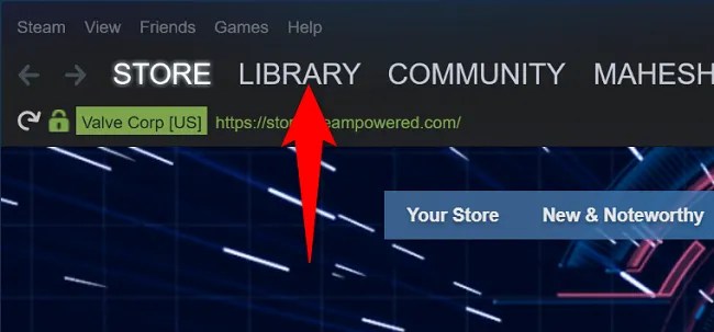 Select &ldquo;Library&rdquo; at the top.