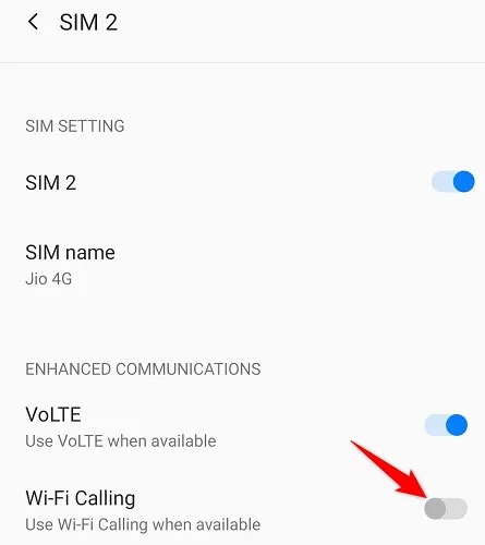 Disable &quot;Wi-Fi Calling.&quot;