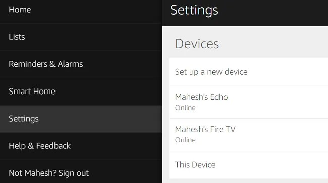 The Amazon Alexa website.