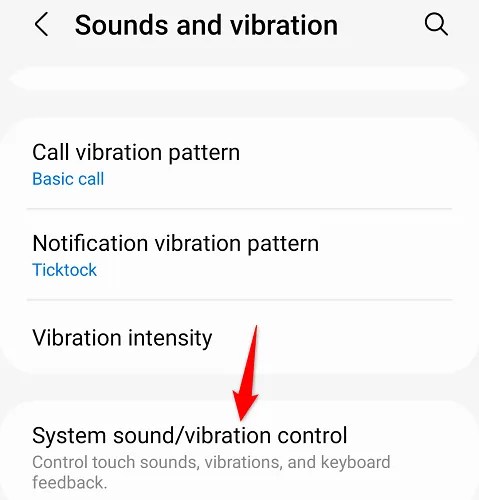 Select &ldquo;System Sound/Vibration Control.&quot;