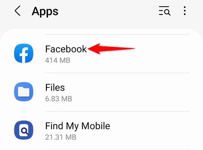 Select an app.