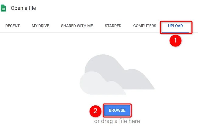 Click Upload &gt; Browse.