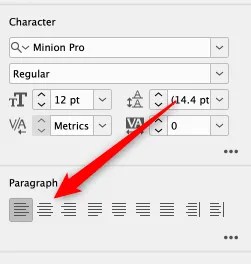 Center alignment option.