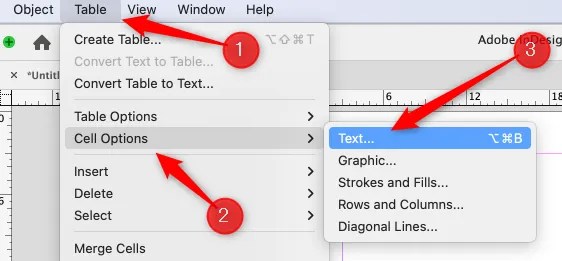 Click Table and Cell Options.