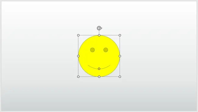 Smiley face shape drawn on a slide