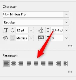 Justify and center align option.