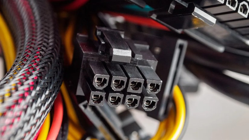 A closeup of a modular PSU cable.