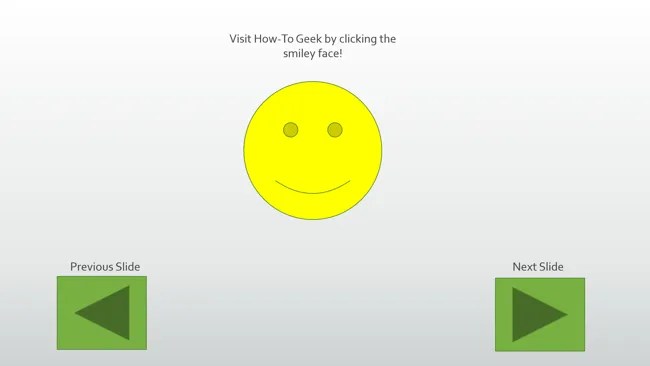 Action buttons in a PowerPoint presentation