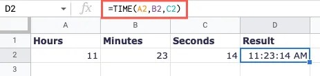 Combine cells using TIME