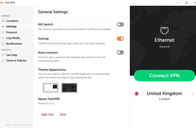 FastVPN settings
