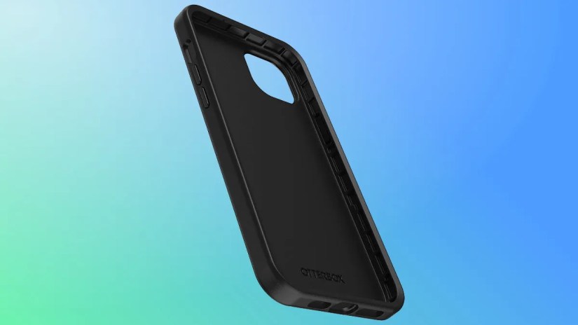 Otterbox symmetry case on green and blue background