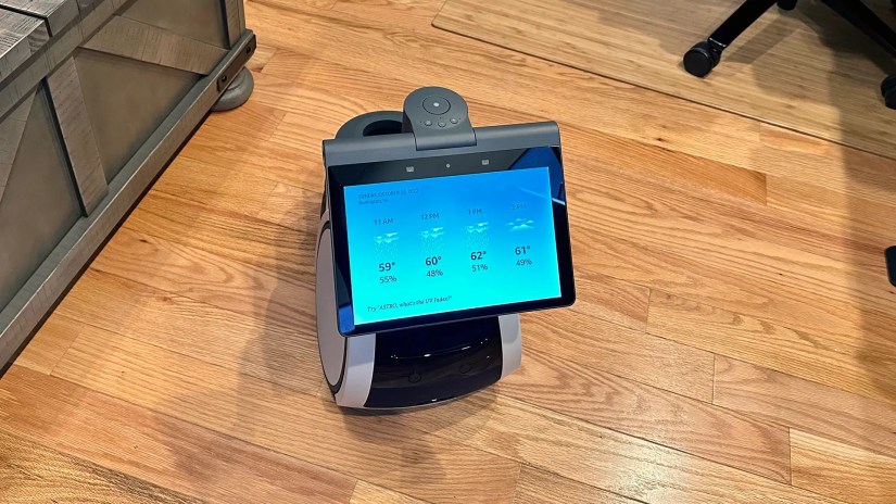 Amazon Astro showing weather on its screen