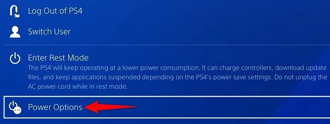 Select &ldquo;Power Options.&quot;
